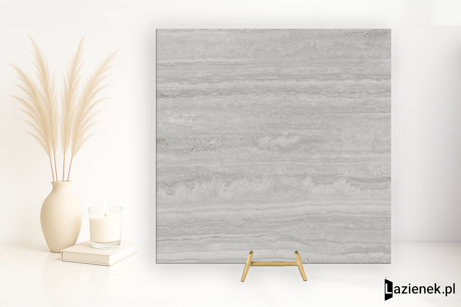 Ragno Imperiale Travertino Grigio błyszcząca 58x58 cm gr. 10 mm - płytka rektyfikowana / R732