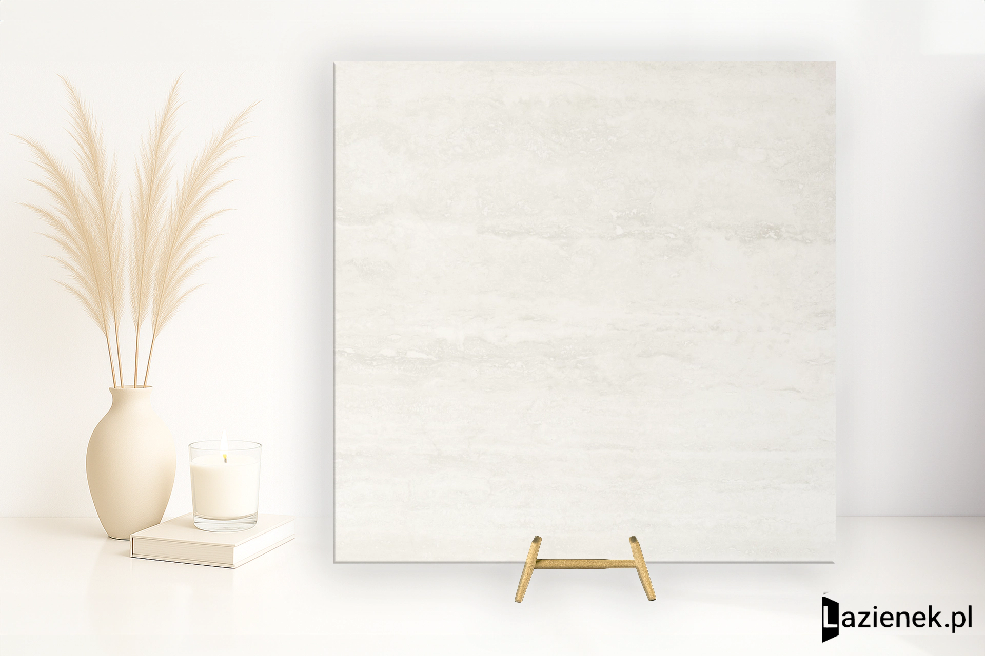 Refin Prestigio Travertino Bianco satyna 75x75 cm gr. 9 mm - płytka rektyfikowana/ON99
