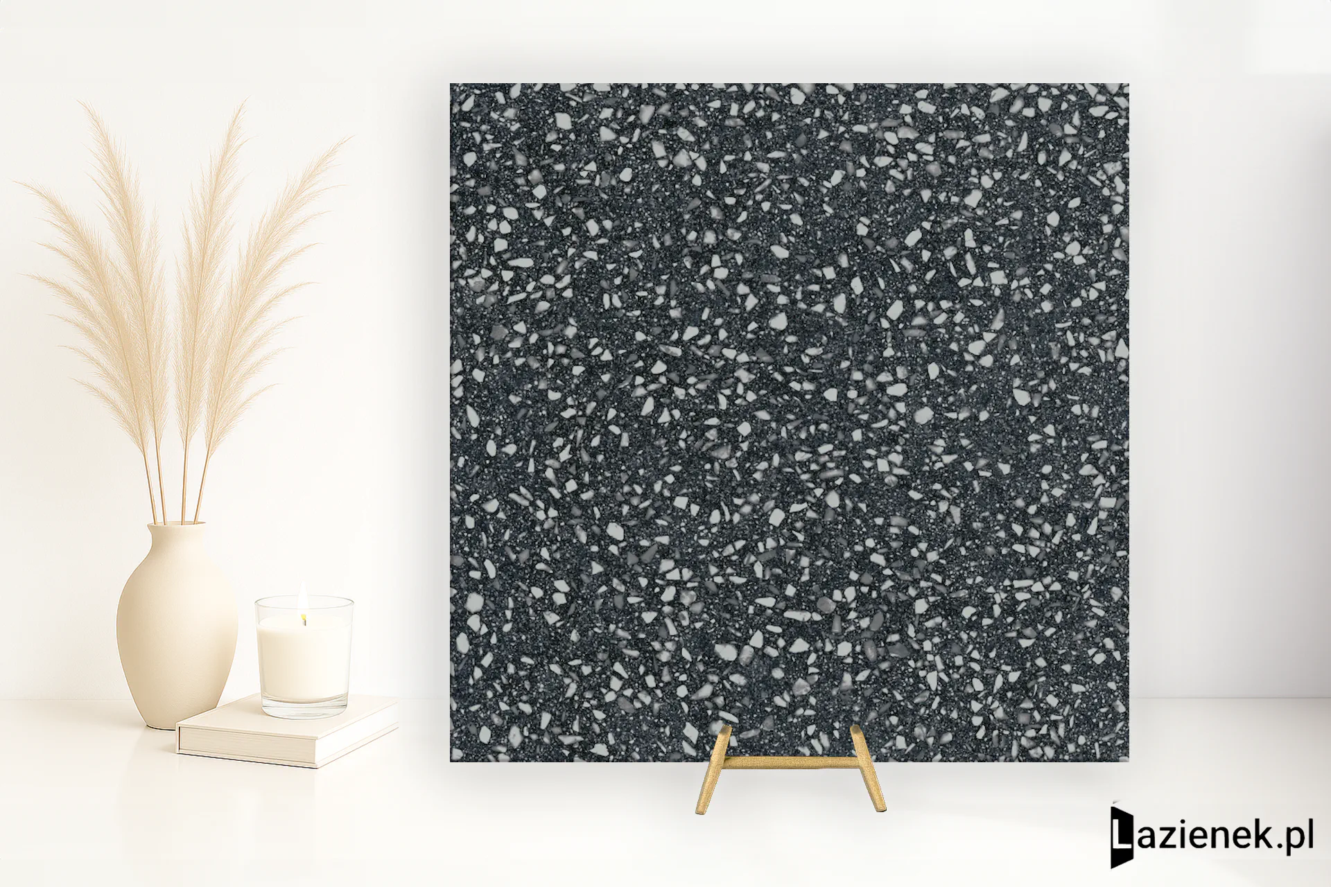 Refin Flake Black Medium satyna 60x60 cm gr. 9 mm - płytka rektyfikowana/ND93
