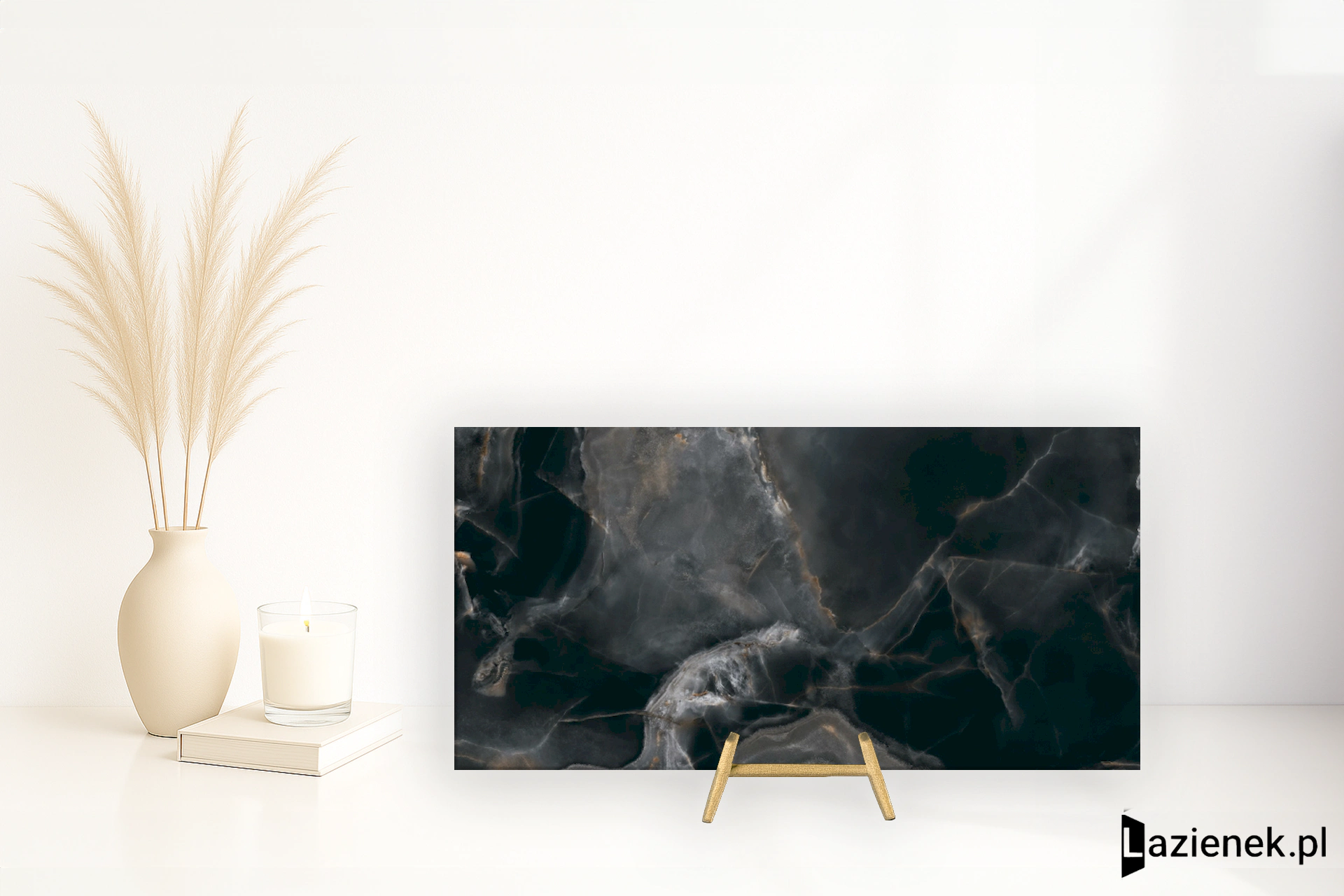 Tagina Onice Reale Nero wysoki połysk 60x120 cm gr. 10 mm - płytka rektyfikowana / 108509