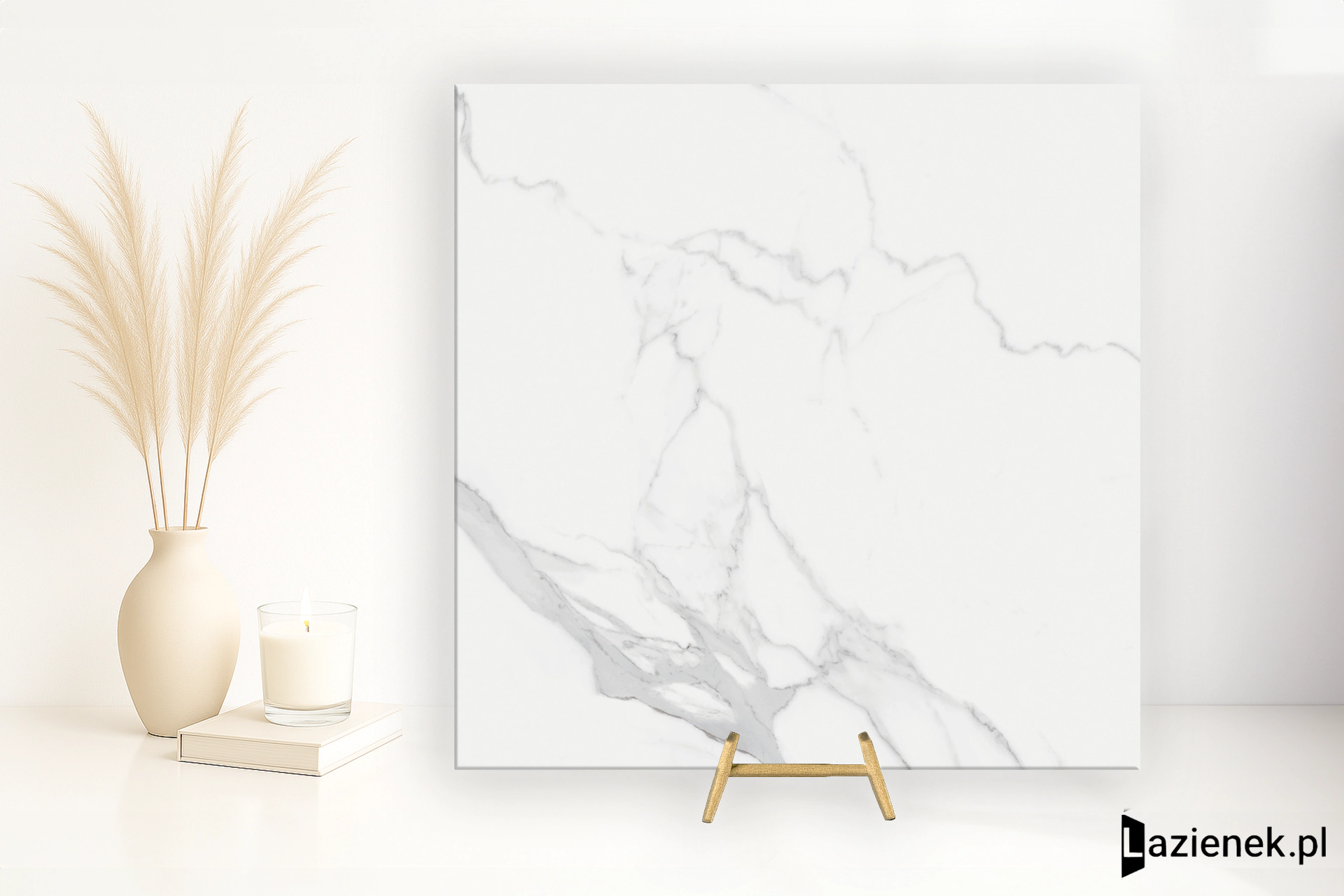 Tuscania White Marble Statuario satynowa 61x61 cm gr. 9 mm - płytka rektyfikowana / M2J7