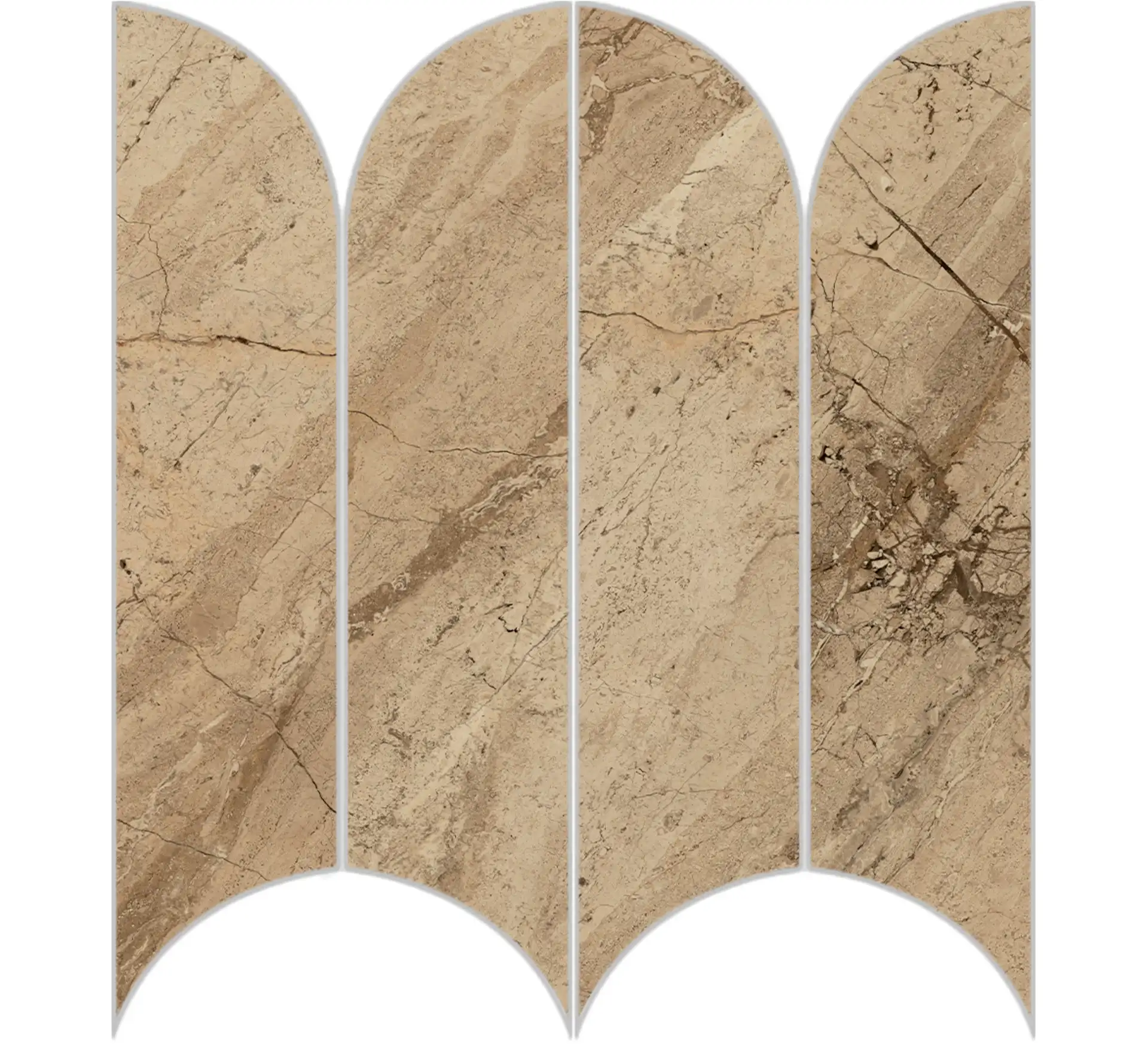 Ragno Incanto Breccia Aurora Glossy Mosaico Ventaglio 28,1x31cm