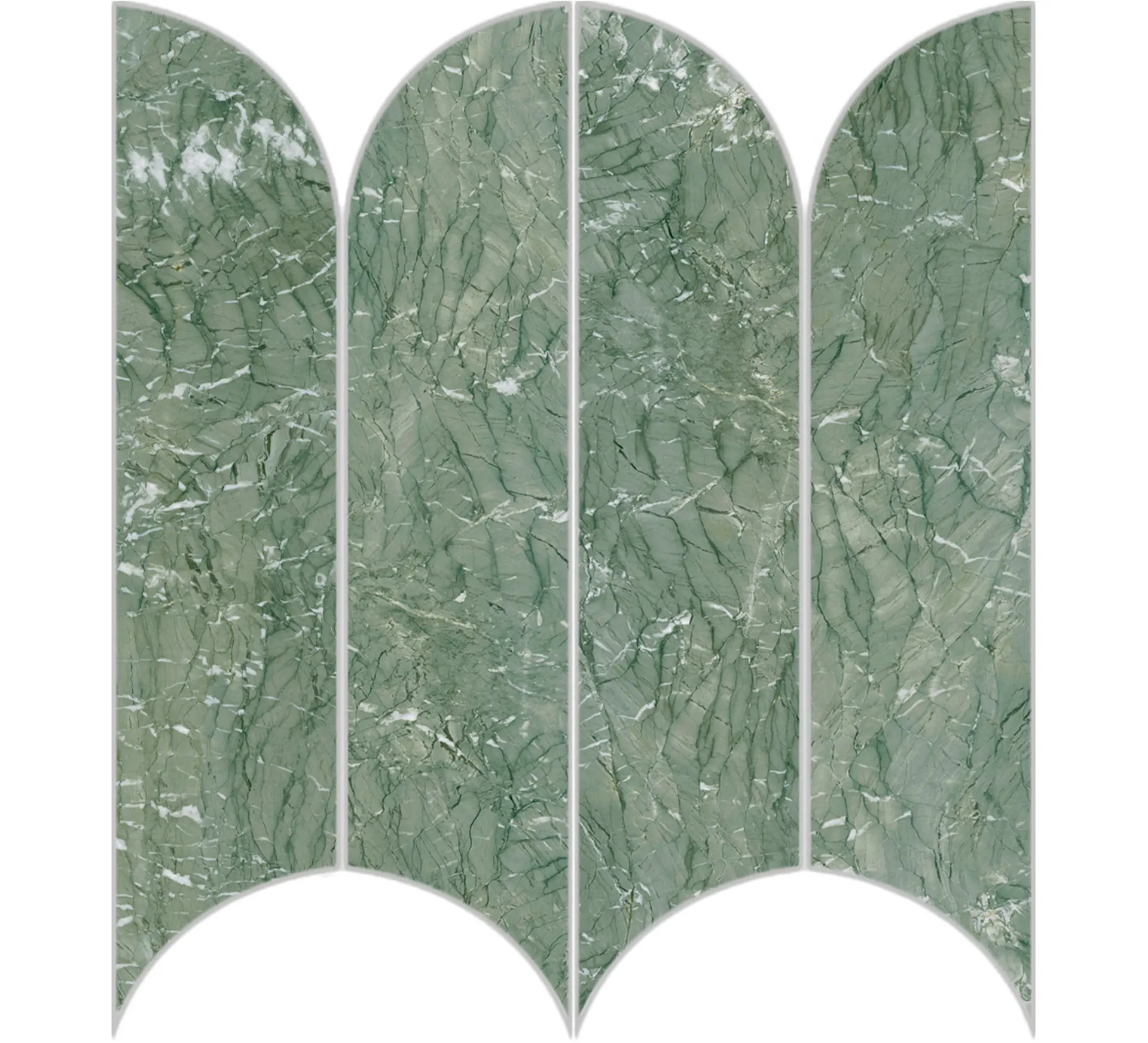Ragno Incanto Verde Antigua Glossy Mosaico Ventaglio 28,1x31cm