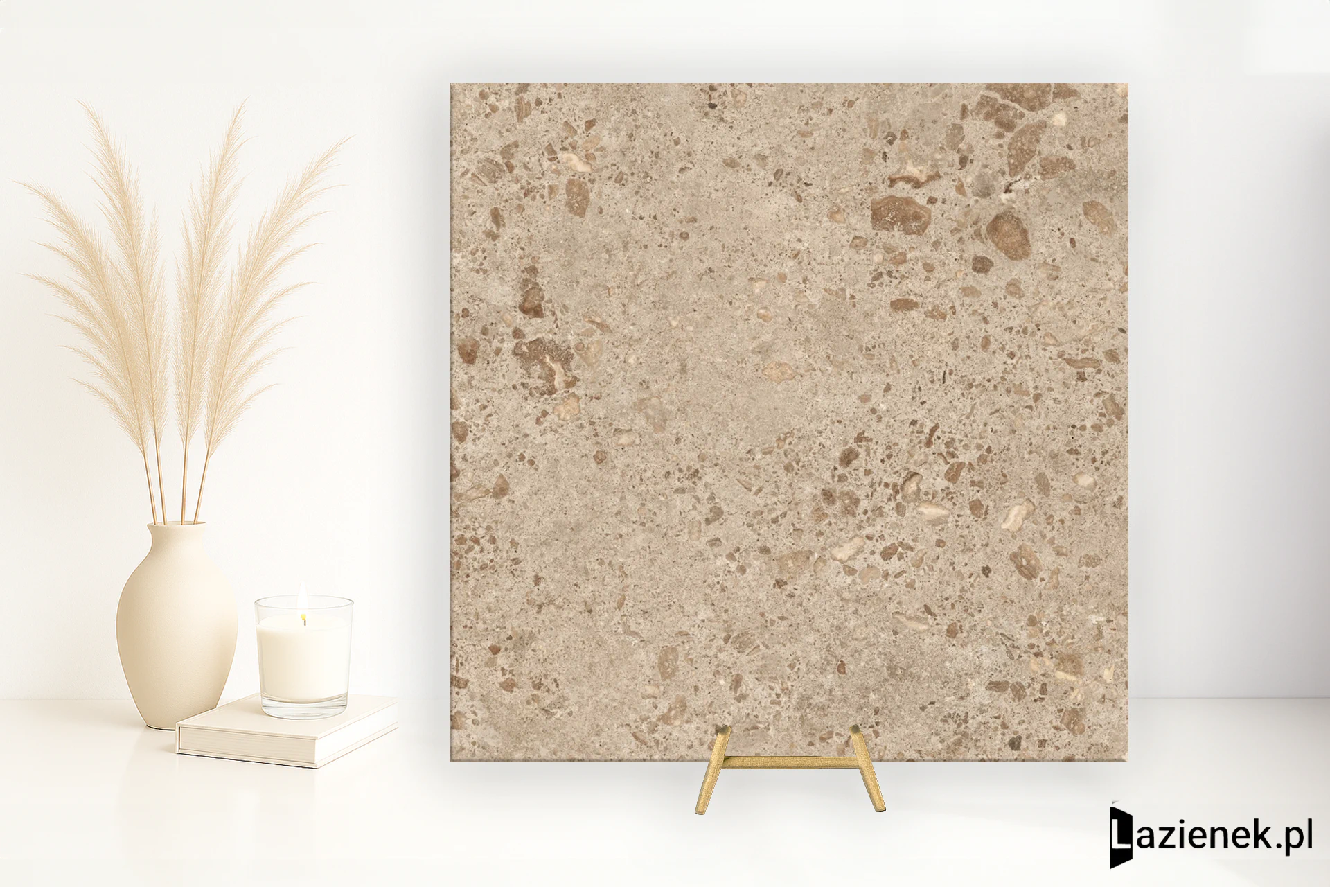 Grespania Bierzo Moka pólpoler 80x80 - płytka imitująca kamień