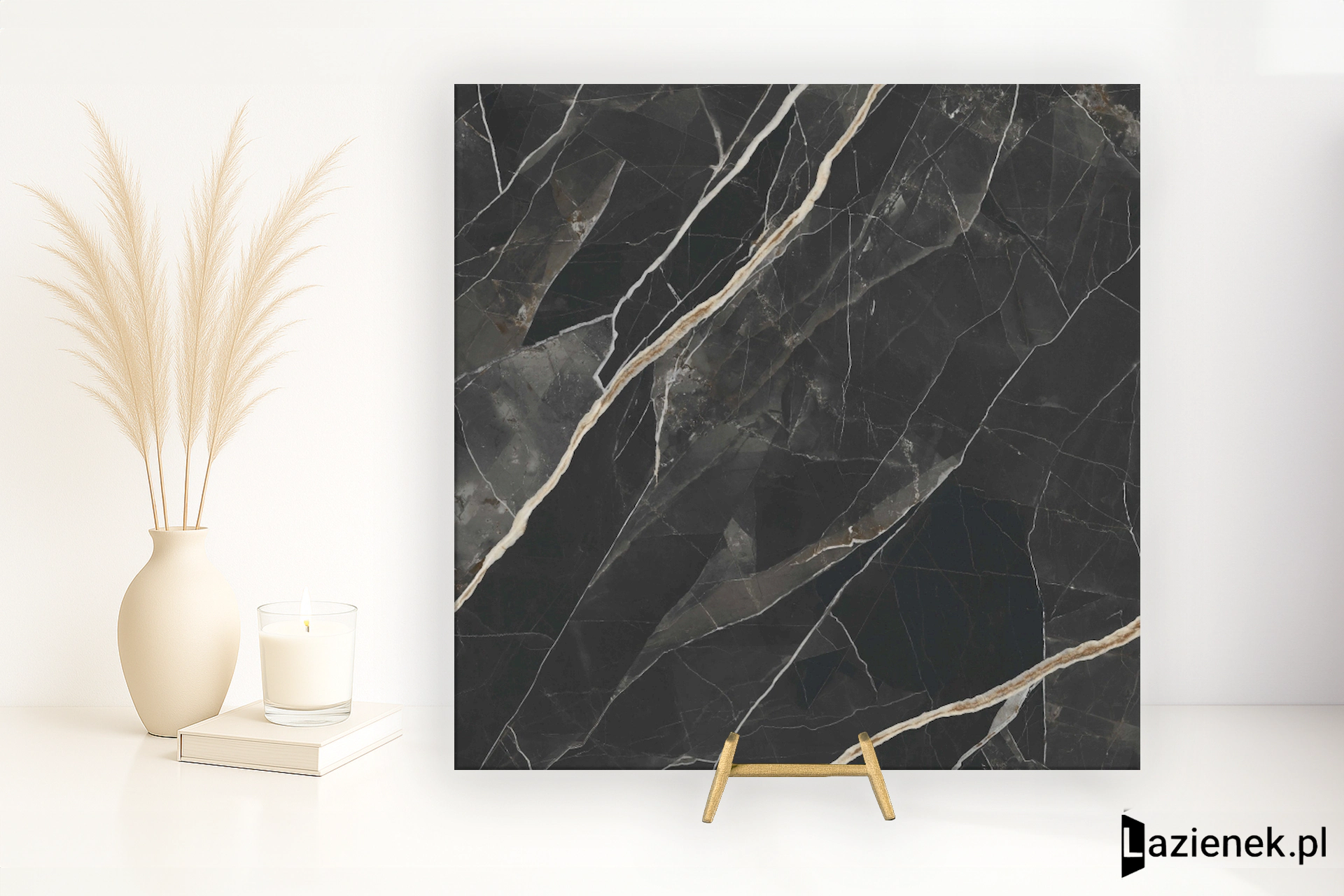 Grespania Calacata Black Calacata Black błyszcząca 119x119 - płytka imitująca marmur