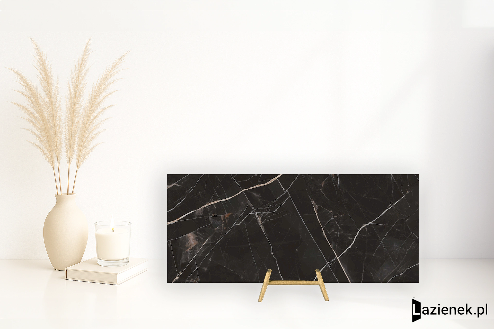 Grespania Calacata Black Calacata Black błyszcząca 120x278 - płytka nierektyfikowana - płytka imitująca marmur