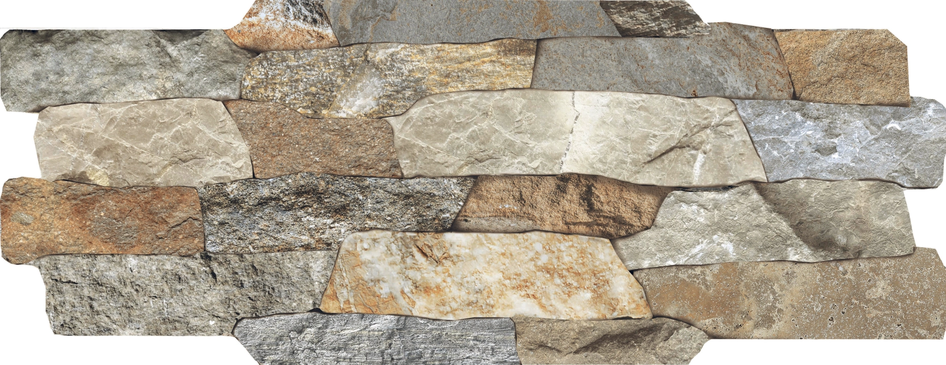 Novabell Brickup Breccia Rock Mix naturalna 16x40 - płytka nierektyfikowana - płytka imitująca cegłę